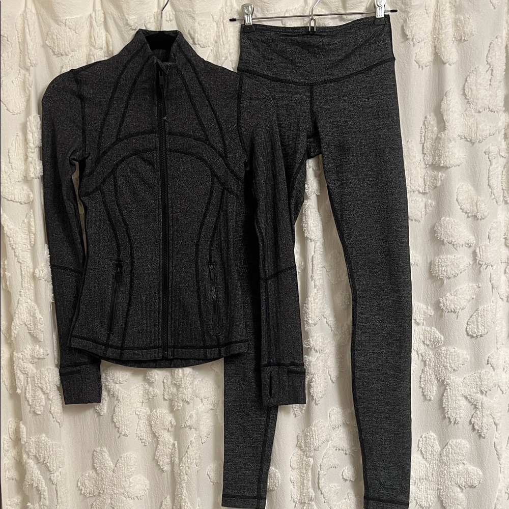 Lululemon Wunder Under Low Rise Heathered Herringbone Leggings - Picture 7 of 8